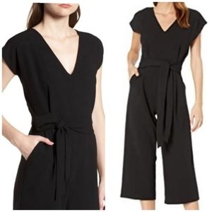 bishop + young Black Wide Leg Cropped Jumpsuit - Small